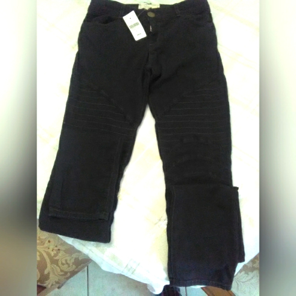 BNWT BARNEYS NEW YORK BLACK LEGGING JEAN LIKE FULL LENGTH MOTO STITCHING TIGHT